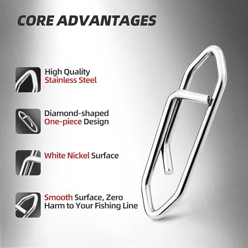 High Strength Fishing Snap - Stainless Connector Snaps Swivels Tackle Steel Power Fishing Clip Lure Quick Change for Freshwater and Saltwater - size: 50PCS-1.2"
