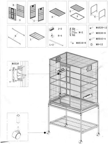 Brisbane Cage (Black) - Large Spacious Durable Metal Cage - for Sugar Gliders, Chinchillas, Squirrels, Ferrets & Other Small Pets