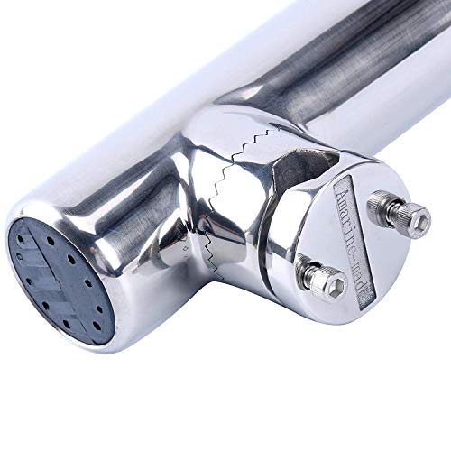 Amarine Made 4Pcs Lower Clamp Fishing Pole Rod Holder for Boat, Stainless Clamp on Fishing Rod Holder for Rails 7/8" to 1"