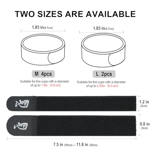 Fishing Reel Spool Cover Protector Band, Elastic Hook and Loop - color: Black