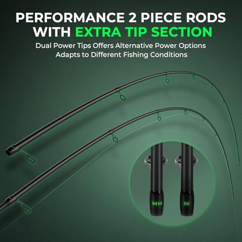 KastKing Zephyr Dual Tip Fishing Rod, Lightweight KastFlex IM6 Graphite Spinning & Casting Rod with Zirconium Oxide Ring Guides, Hook Keeper, EVA Grip, PTS Power Transition System - size: 6'2"-ML/M-Fast(2 Pcs+ Extra Tip), style: Spinning