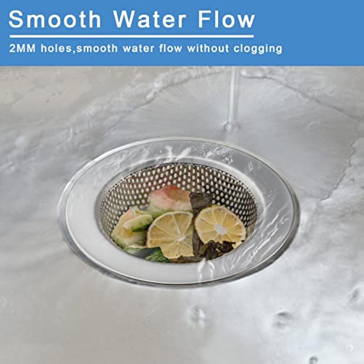 2 Pcs Sink Strainer for Most Kitchen Sink Drain Basket, Upgraded Double-Layer Safe Design Kitchen Sink Strainer (Outer Diameter 4.5 Inch)