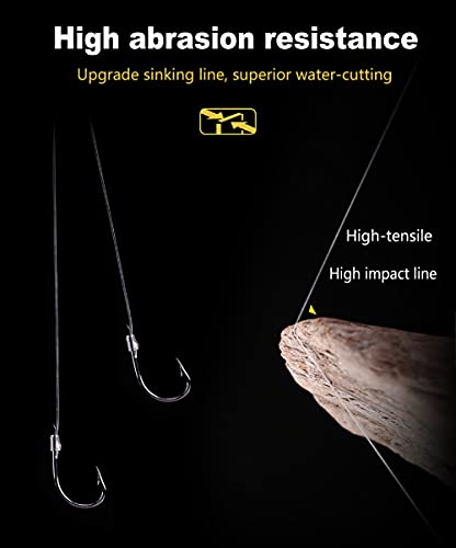 Dyxssm Small Fishing Hooks with Line, Tiny Fishing Hook on Nylon Line (Pack of 20) - size: 18#