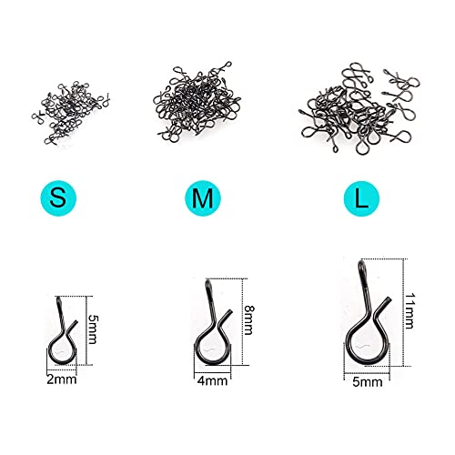 No-Knot Fast Snaps - Quick Change Connect Snap for Flies, Hooks & Lures - Black, Pack of 100 - size: Small