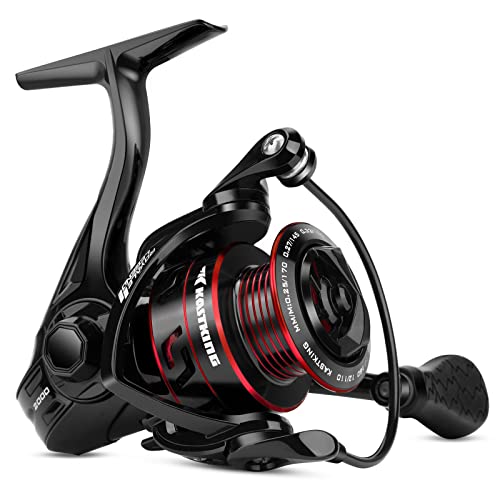 KastKing Royale Legend Fishing Reel - 5.2:1/6.2:1 Gear Ratio Spinning Reel, Up to 22 Lbs of Carbon Drag, 5+1/7+1 Stainless Steel Ball Bearings, Graphite Frame, Asymmetric Spinning Reel Rotor Design - color: Black- 5.2:1- Royale Legend II, size: 2000