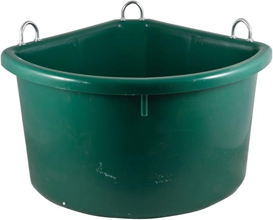 Dura-Tech Platinum Corner Feeder for Horses 30 Quart | Space-Saving Corner Design | Cold Weather Resistant | Color Hunter