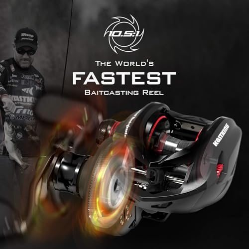 KastKing Speed Demon Elite Fishing Reel, World's Fastest 10.5:1 Gear Ratio/Deadbolt Baitcasting Reel, 10+1 Shielded Stainless Steel BB, CNC Lightweight Aluminum Frame, Available in Skipping Version - color: High Speed- 10.5:1- Right