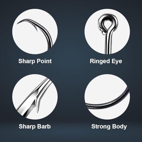 Reaction Tackle Circle Hooks - High Carbon Steel Fishing Hooks for Catfish, Bass and Saltwater Fishing - Sharp Offset Inline Point, Corrosion Resistant Black (25-Pack) - size: #8/0