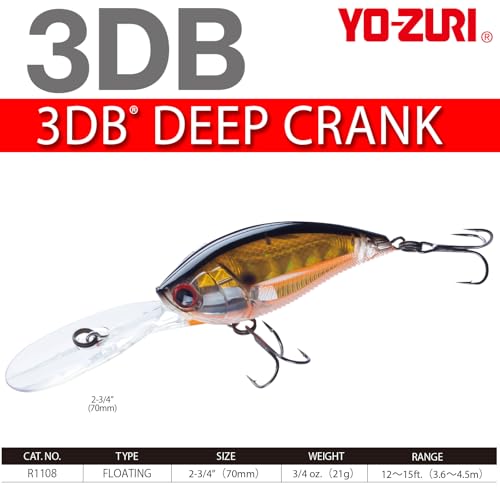 Yo-Zuri 3DB Deep Crank Floating Diver Lure, Pearl Chartreuse Lime, 2-3/4-Inch - color: Prism Shad