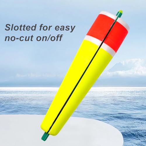 wondersee Fishing Floats Weighted Slotted Peg Popping Floats Slip Bobbers, Pack of 4 - color: White, size: 2in.