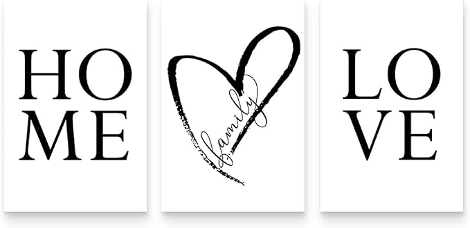 GUBIYU Home Love Wall Decor Set of 3 Prints