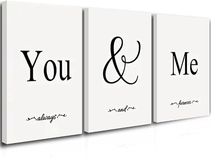 GUBIYU Black & White Bedroom You And Me Canvas Poster