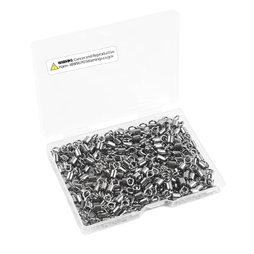 Barrel Swivels Fishing Tackle, 20/80pcs Heavy Duty Fishing Swivel Connector Stainless Steel Black Nickel Rolling Swivels Saltwater Freshwater 30-1322lb - size: 80pcs--8/0--551lb