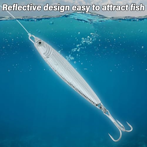 Dr.Fish Fishing Jigs Jigging Spoon Saltwater Fishing Lure Casting Metal Spoon Surf Fishing Mackerel Striper Lures Stinger Bluefish Vertical Diamond Jig - color: Mixed Colors, size: 1/2oz-3 Pieces