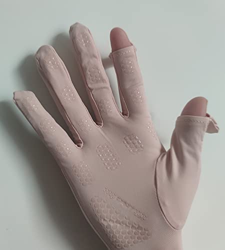 Women's UPF 50+ Sun UV Protection Driving Gloves (for S-M Hands) - color: Grey