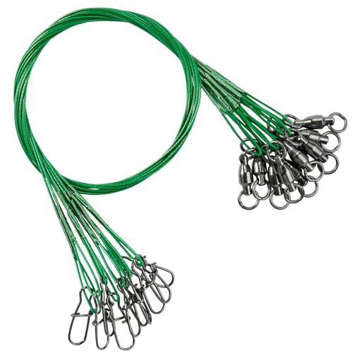 AMYSPORTS Wire Stainless Fishing Leader Steel High Strength Fishing Leaders Freshwater Lures Saltwater Fishing Leader Wire Black Nickel - size: #1 (9.8in-50lb) 20pcs
