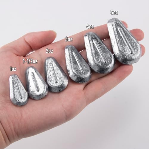 Dr.Fish 5 Pack No Roll Sinker Lead Fishing Weights Freshwater Catfish Sinkers Flat Coin Disc Weights Bank River Surf Fishing Saltwater - size: 4oz-5 Pack