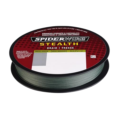 SpiderWire Stealth Braid Fishing Line - color: Moss Green, size: 200yd, style: 8lb Break Strength