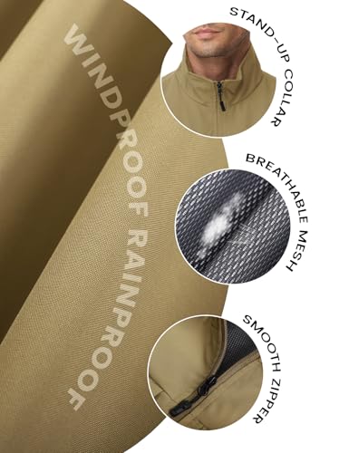 Eisctnd Mens Lightweight Quick Dry Vest Sleeveless Outdwear Utility Jacket | Utility Sleeveless Vest with Multi Pockets, Outerwear Hiking Fishing Photography Camping Travel Outdoor - color: Khaki, size: Small