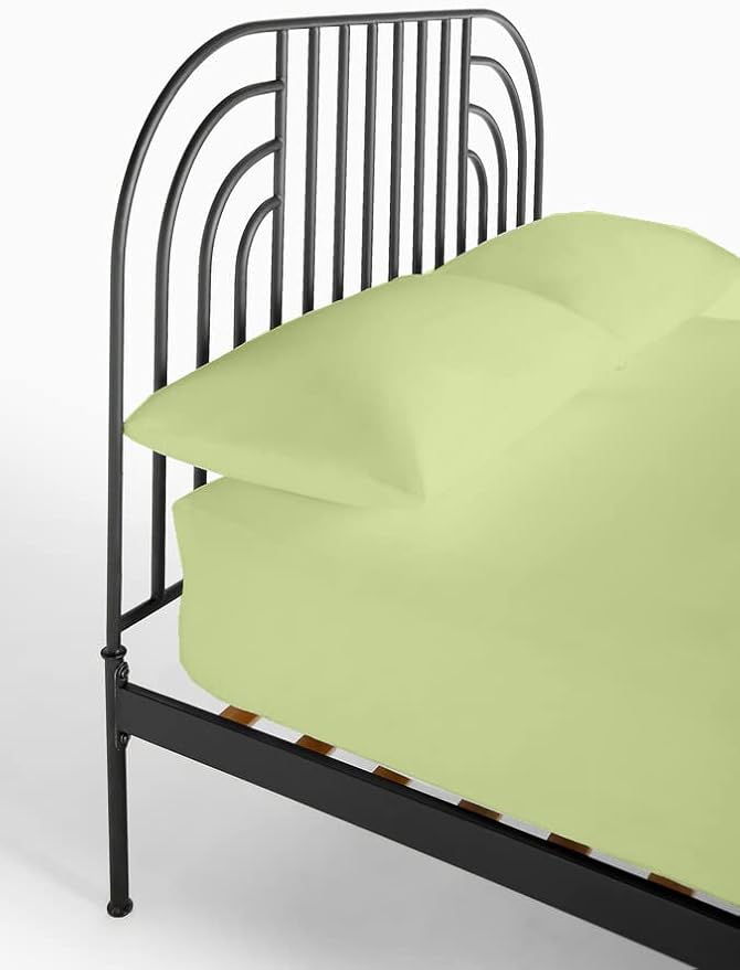 4-PC Fitted Sheet 30x80, 100% Cotton - Perfect for Narrow Twin/RV Bunk/Camping Cot/Guest Bed Replacement, Fits Upto 4-8" Deep Mattress - Sage Solid