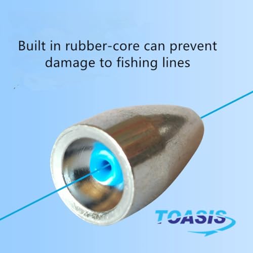TOASIS Fishing Steel Weights Rubber-core Tube Sinkers - style: 3.5g/0.12_oz-30pcs