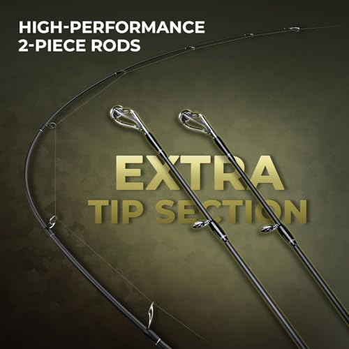 KastKing Spartacus Defender Twin-Tip Fishing Rod and Reel Combo, Spinning & Baitcaster Combo, KastFlex IM7 Graphite 2-Piece Blanks with Backup Tip Section, PTS System, EVA Handles - style: Spin-6'6" Ml-2000 Reel (2pcs+ Extra Tip)