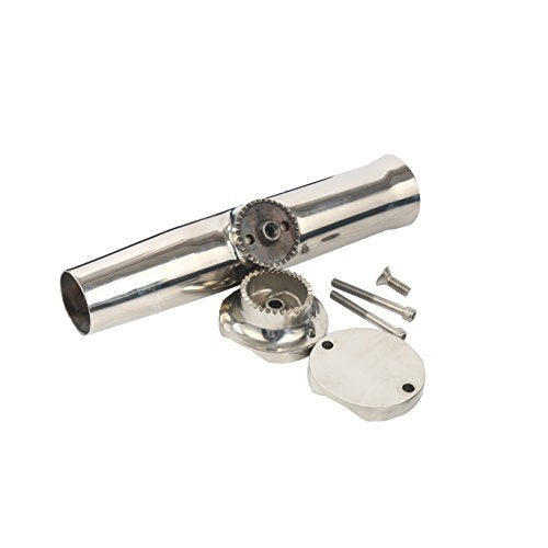 Amarine Made 2Pcs Fishing Rod Holder, Stainless Tournament Style Clamp on Rod Holder, Rail Mount Fishing Pole Holder for Rails 1-1/4" to 2"