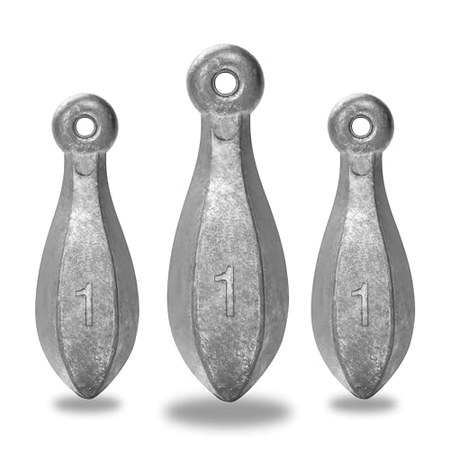 BLUEWING Bank Sinker 1LB/2LB/3LB/5LB/6LB Box Fishing Weights Saltwater Bullet Lead 1oz,2oz,3oz,5oz,8oz,10oz,12oz,16oz,32oz - style: #01 1oz, 14 Pack