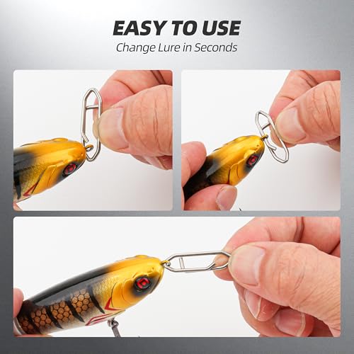 High Strength Fishing Snap - Stainless Connector Snaps Swivels Tackle Steel Power Fishing Clip Lure Quick Change for Freshwater and Saltwater - size: 50PCS-1.2"
