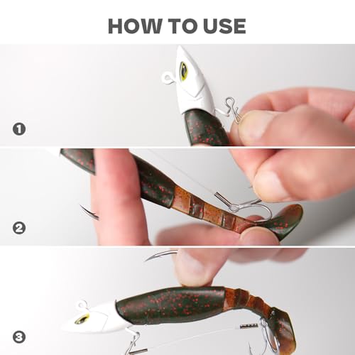 Stinger Hooks (12-Packs) for Jig Heads, Quick Snap #6/#8 Trailer Treble Hooks, 10#/40lbs Fluorocarbon Fishing Line - Walleye, Bass - size: 2.5" - 8# hook