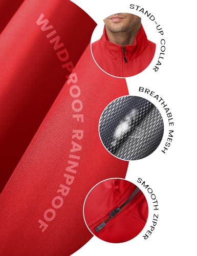 Eisctnd Mens Lightweight Quick Dry Vest Sleeveless Outdwear Utility Jacket | Utility Sleeveless Vest with Multi Pockets, Outerwear Hiking Fishing Photography Camping Travel Outdoor - color: Red, size: X-Large