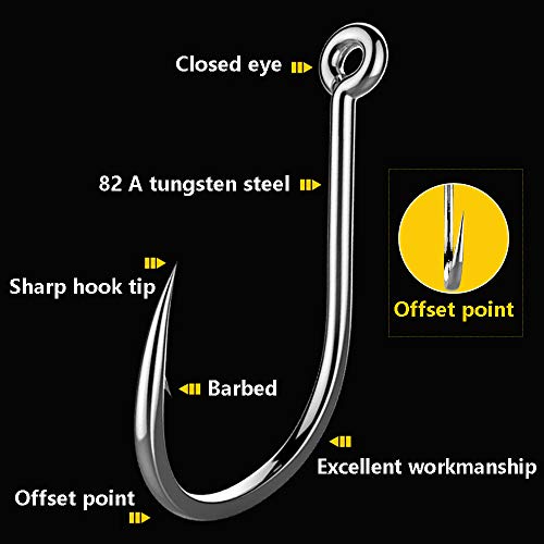 Dyxssm 150pcs/lot Circle Fishing Hooks Extra Strength Octopus Barb Fishing Hook with Offset Ponit - size: 4/0# (150pcs)
