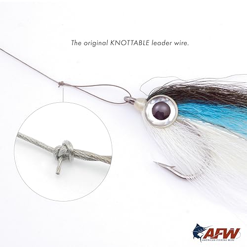 American Fishing Wire Surflon Micro Supreme Nylon Coated 7x7 Stainless Steel Leader Wire - Knottable Wire Leaders for Fishing Saltwater, Fly Fishing, 13lb Test - 90lb Test, Bright, Black & Camo Colors - color: Camo, style: 5 Meter, 20 Pound Test
