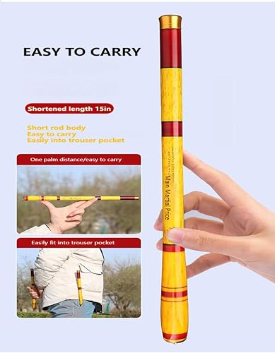 Carbon Fiber Tenkara Fishing Rod Kit Bank Poles for Catfishing All Waters - size: 5.9Ft