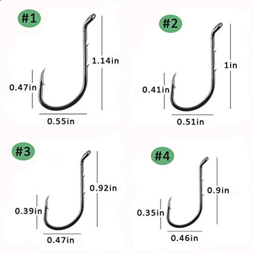 Fishing Baitholder Hooks - 100pcs Barbed Shank Sharp Strong High Carbon Steel Octopus Bait Holder Hooks for Freshwater Saltwater Live Bait Fishing - size: #1-100PCS