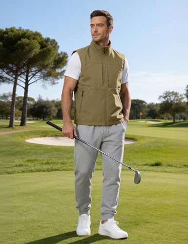 Eisctnd Mens Lightweight Quick Dry Vest Sleeveless Outdwear Utility Jacket | Utility Sleeveless Vest with Multi Pockets, Outerwear Hiking Fishing Photography Camping Travel Outdoor - color: Khaki, size: Small