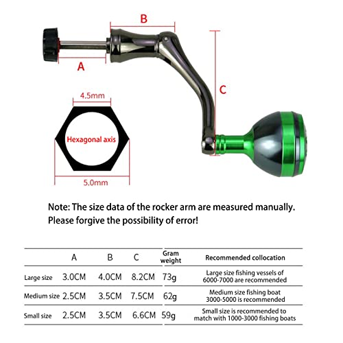 TEQIN Fishing Spinning Reel Handle, Lightweight Metal Single Rocker Arm, Reel Replacement Power Handle Grip, DIY Spinning Reel Handle Grip Modification Blue Large - color: Blue Large