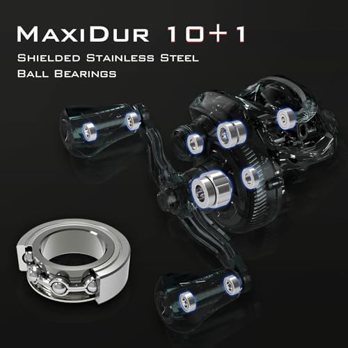KastKing Speed Demon Elite Fishing Reel, World's Fastest 10.5:1 Gear Ratio/Deadbolt Baitcasting Reel, 10+1 Shielded Stainless Steel BB, CNC Lightweight Aluminum Frame, Available in Skipping Version - color: Deadbolt- No Drag- 7.4:1- Right
