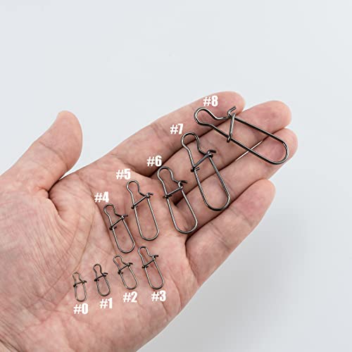 Dr.Fish 100 Pack Duo Lock Fishing Snaps Stainless Steel 26-220LB Lure Snaps Freshwater Saltwater Quick Change Speed Fishing Line Weights Clips - size: #8-220LB-100 Pack