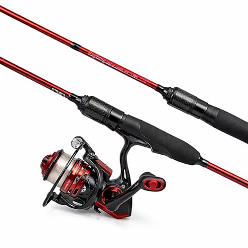Eupheng Aerospin Ultralight Spinning Rod and Reel Combo | Fast action 6ft travel setup; Fits 2/3/4/5/6lb; High modulus graphite; 9+1 BB 20lb drag reel with ceramic guides - style: 6'0'' Rod&reel