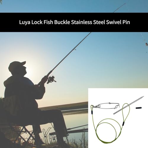 COOLHOOD Stringer Fish Holder for Diving Quick Handspear Fish Needle Hook Stringer with Clip Stainless Steel - color: 120cm