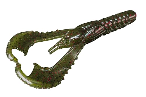 Lunker City Fishing Karate Craw 3" or 4" Soft Plastic Crawfish Bass Lure Open Claws Bait, 7 Per Bag, Made in The USA - color: #148 Dark Watermelon Red, size: 4"