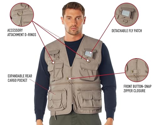 Rothco Uncle Milty Travel Vest - Outdoor Fishing Camping 17 Cargo Pocket Jacket - color: Black, size: X-Large
