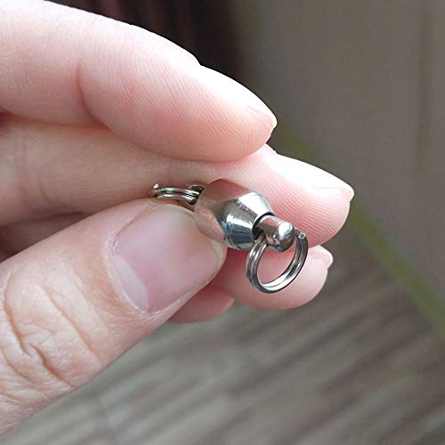 25/50pcs Ball Bearing Swivel Fishing Stainless Split Ring Fish Hooks Connectors for Saltwater 7LB-132LB - size: 8#-1.38"/88LB- 25PCS