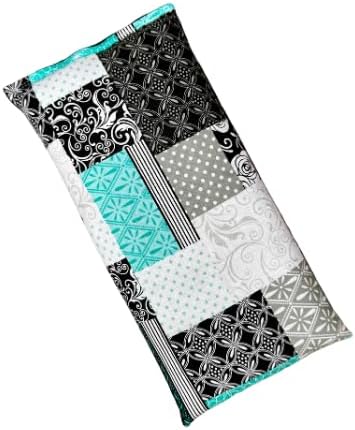 Large Microwave Heating Pad with Flax Seed, Scented or Unscented, Good for Back Pain or Cramps, Moist Heat Therapy or Ice Pack, Microwavable Bean Bag, 6" x 12" (Patchwork, Chamomile)