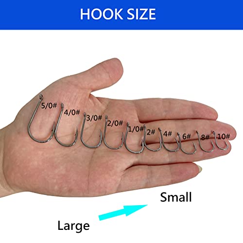 AMHDV 200pcs/pack Circle Fishing Hooks Super Strong Octopus Barb Fishing Hook for Freshwater Saltwater - size: 200pcs-1/0#