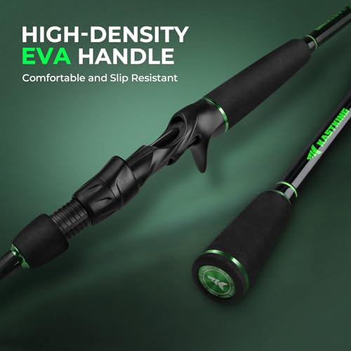 KastKing Zephyr Dual Tip Fishing Rod, Lightweight KastFlex IM6 Graphite Spinning & Casting Rod with Zirconium Oxide Ring Guides, Hook Keeper, EVA Grip, PTS Power Transition System - size: 7'4"-MH/H-Fast(2 Pcs+ Extra Tip), style: Casting