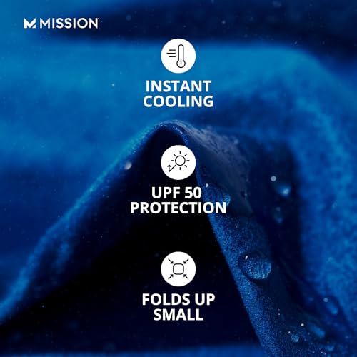 MISSION Max Plus Cooling Towel- Soft, Durable Microfiber - Cools Up to 3 Hours - UPF 50 Sun Protection - Machine Washable - color: Drift Otter
