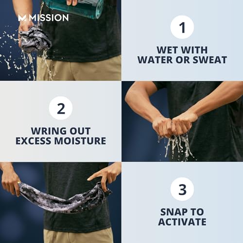 MISSION Max Plus Cooling Towel- Soft, Durable Microfiber - Cools Up to 3 Hours - UPF 50 Sun Protection - Machine Washable - color: Drift Otter