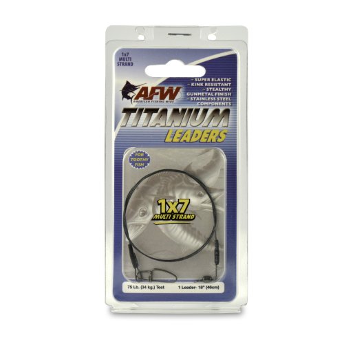 AFW Titanium Surfstrand, Bare 1x7 Fishing Leaders - style: 18 In, 75 Lb / .026 in